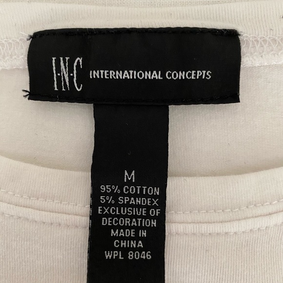 INC White Peace Sign Long Sleeve Shirt - Picture 3 of 3